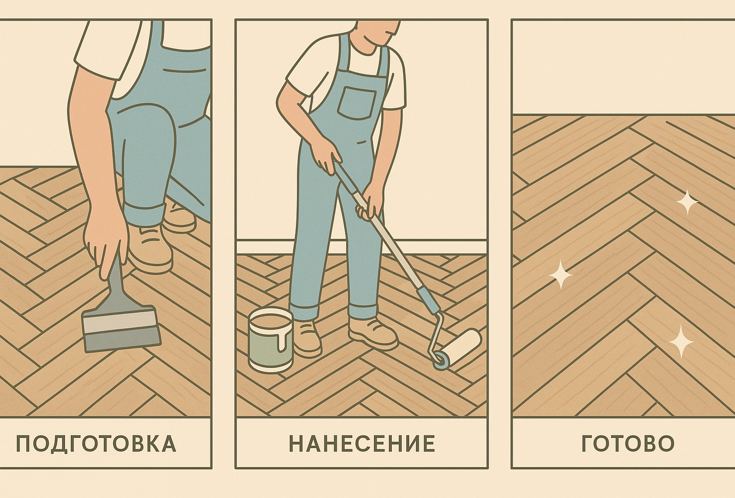Лакировка пола этапы работ