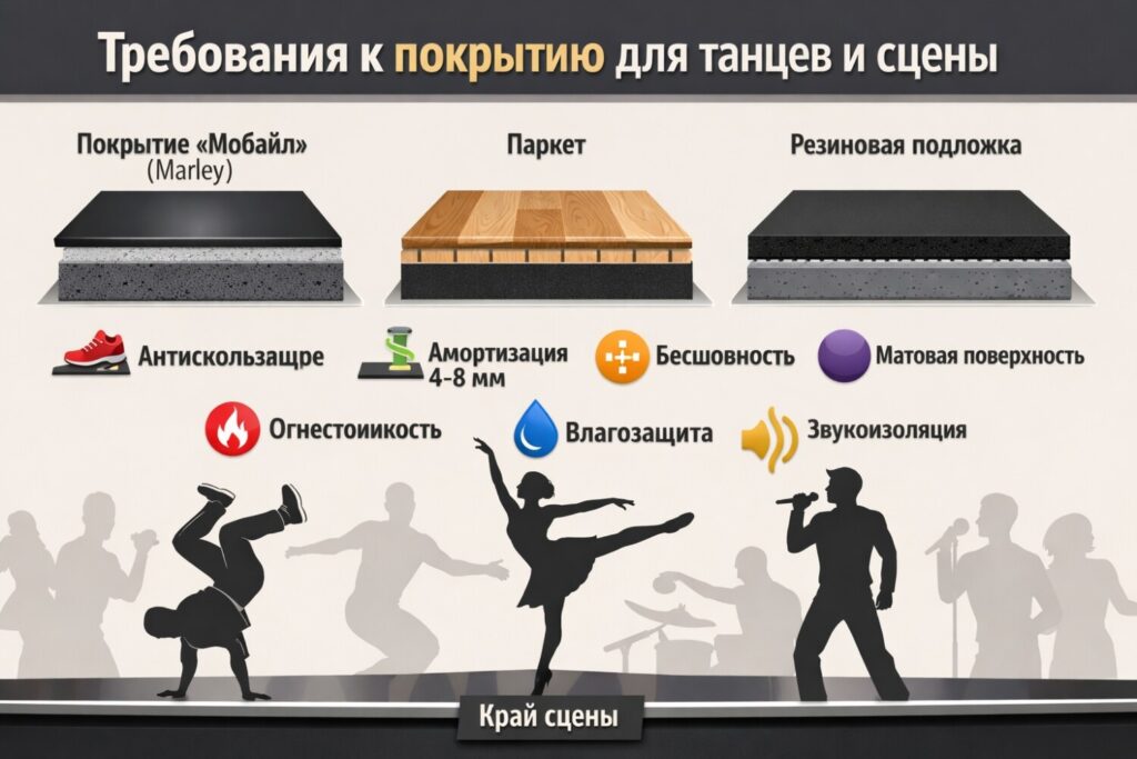 Требование к покрытию танцевального зала