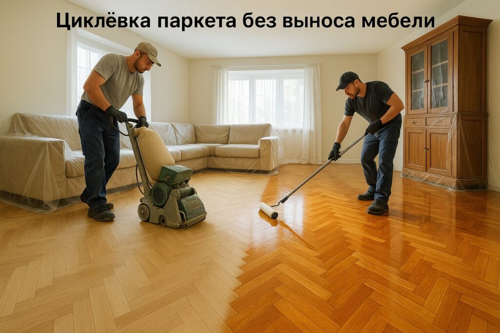 Циклевка пола без выноса мебели