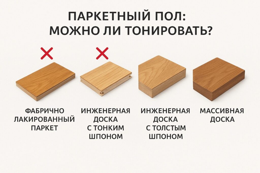 Какой вид паркета нельзя тонировать
