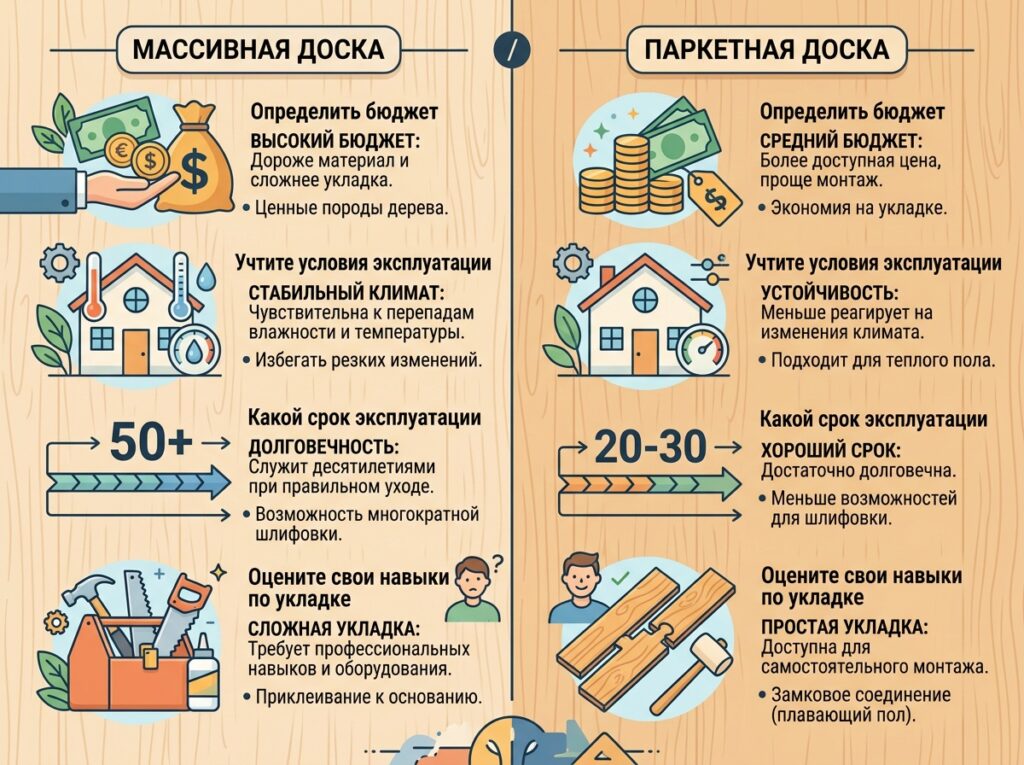 Взвесьте всё за и против в выборе доски для пола