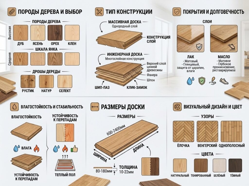 Важные детали при выборе паркета