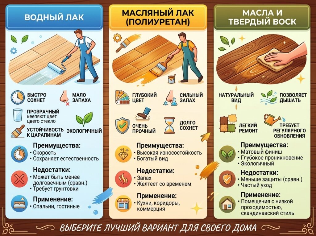 Выбираем составы для финишного нанесение деревянного покрытие
