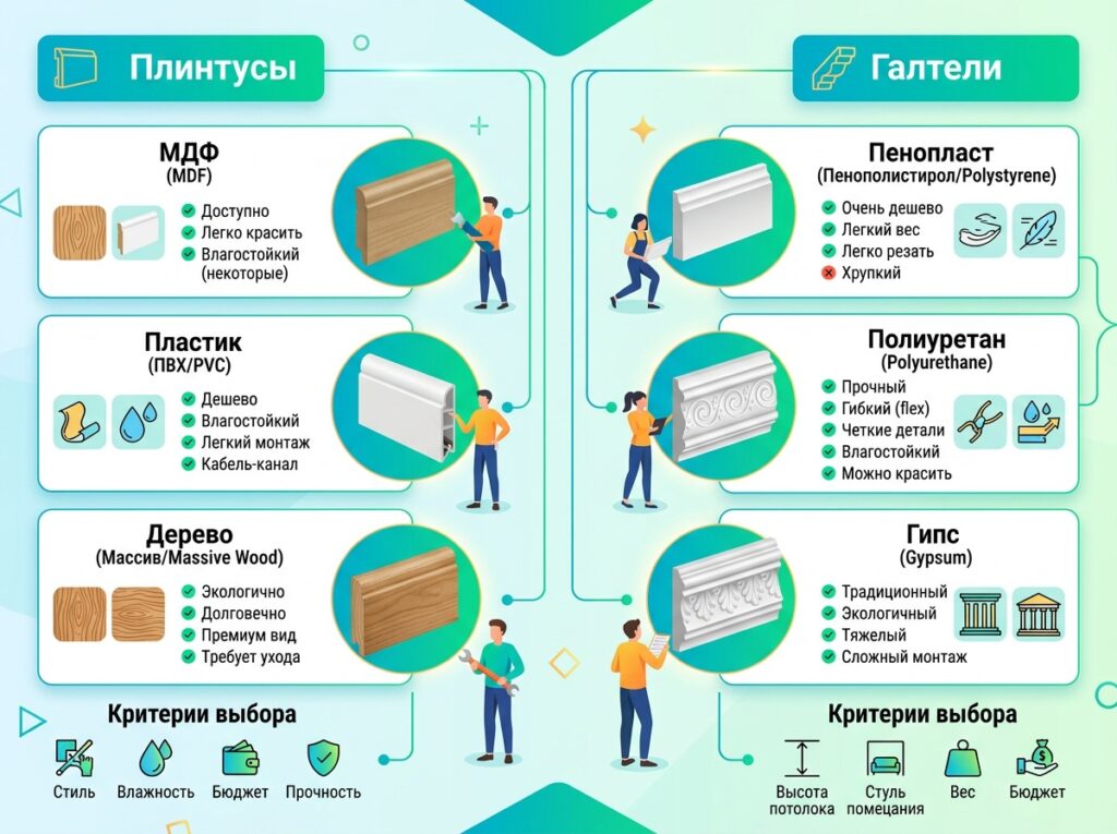 Подбираем плинтуса и галтели