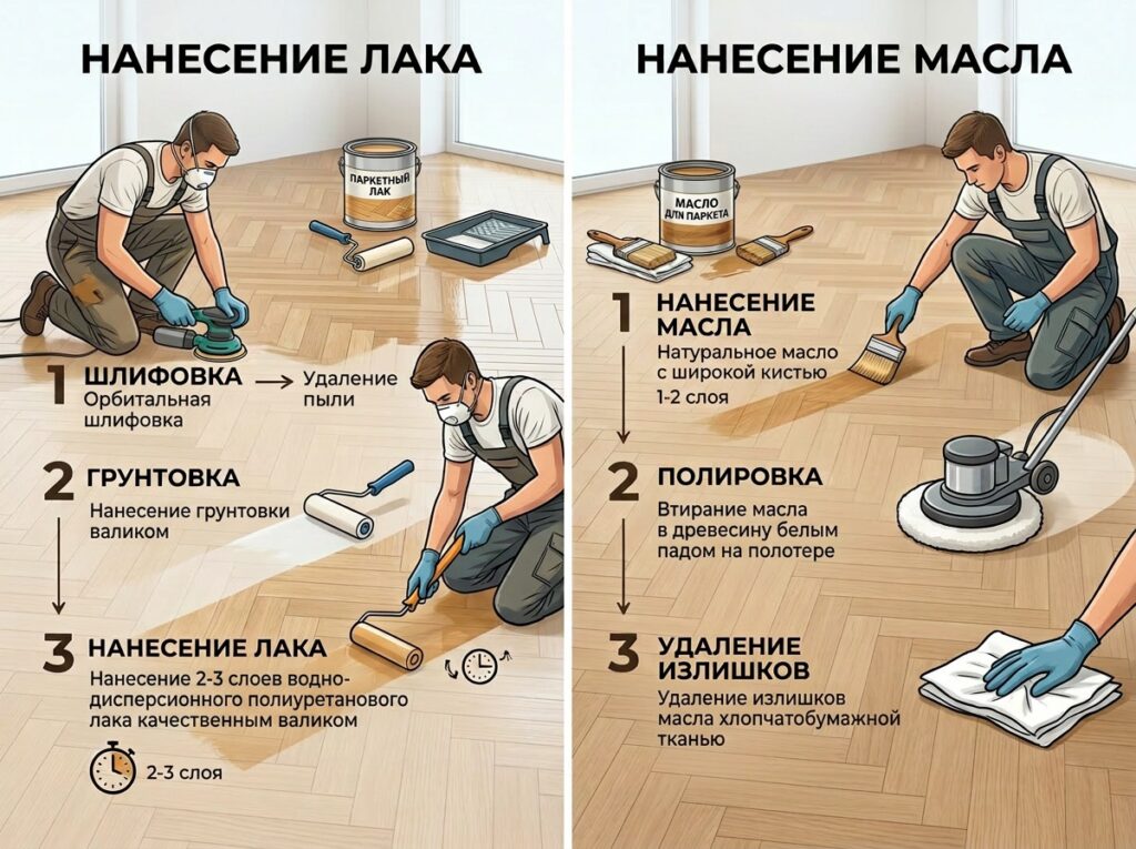 Инструкция по применению паркетной химии лак и масло